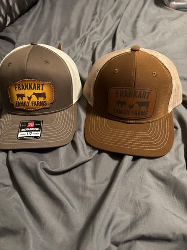 Customer photo review of DyeCharm Custom Leather Patch Hats