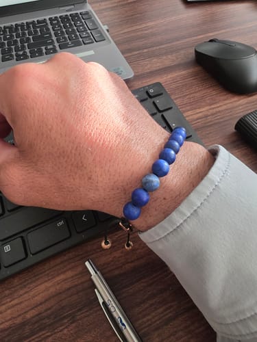 Customer photo review of Lapis Lazuli Bead Bracelet