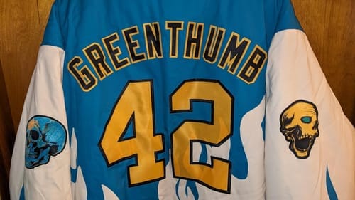 Customer photo review of Custom Black Aqua-White Raglan Sleeves Varsity Full-Snap Letterman Jacket