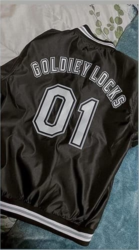 Customer photo review of Custom Red Black-White Raglan Sleeves Varsity Full-Snap Letterman Jacket