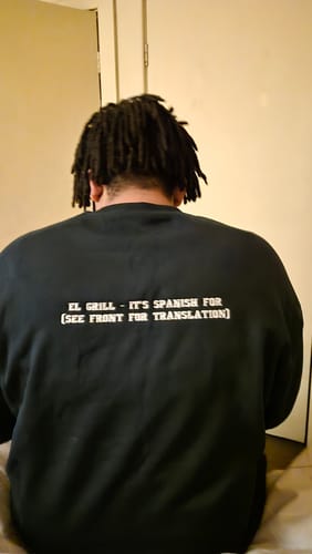 Customer photo review of CUSTOM UNISEX HEAVYWEIGHT CREWNECK