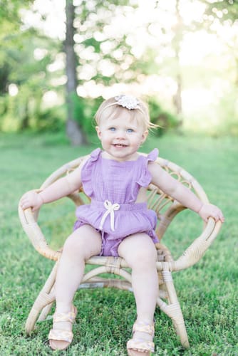 Customer photo review of Sofia Romper in Violet