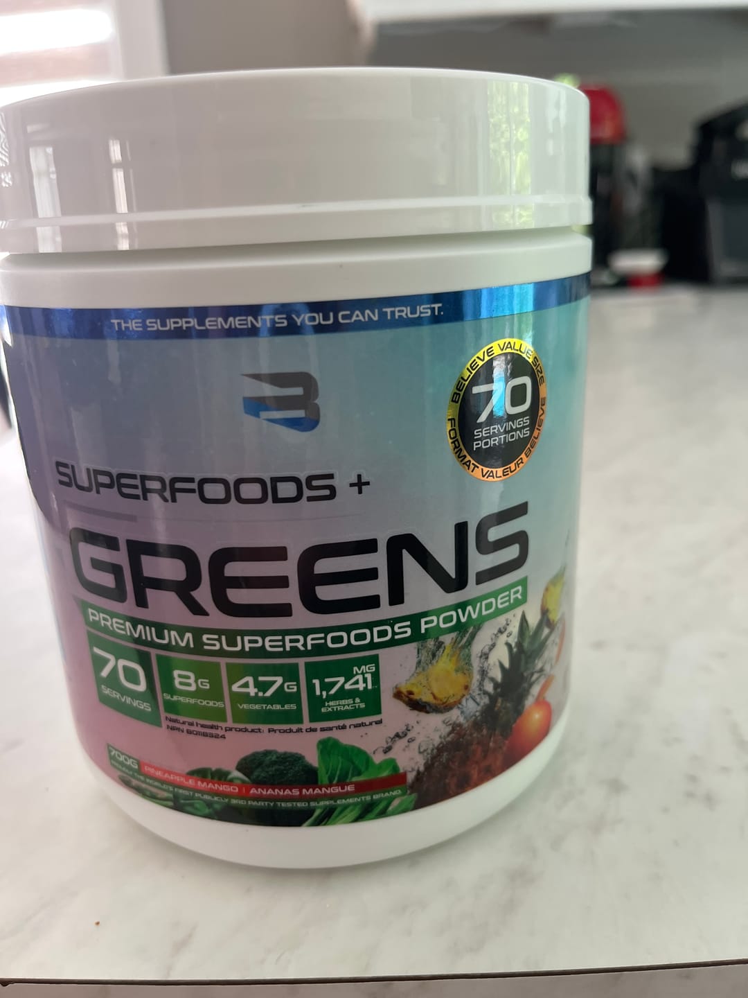 Customer photo review of Believe Supplements - Superfoods + Greens 70 portions - 700g
