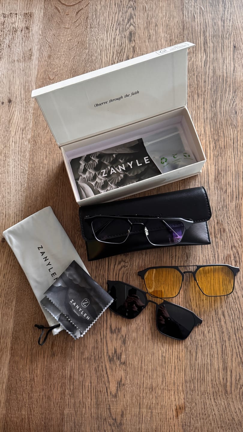 Customer photo review of Michael | Magnetic Clip-on Eyeglasses Sunglasses | ZanyLen Best Sellers