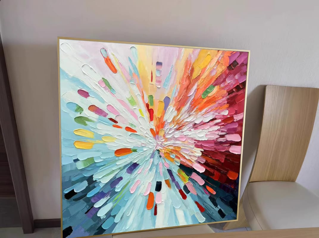 Customer photo review of Colorful Abstract Textured Painting Canvas #AT040
