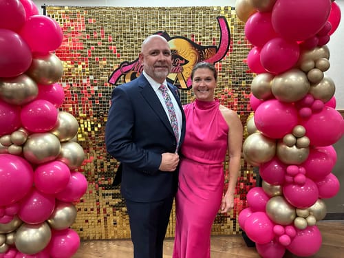 Customer photo review of The Pink Watercolor Floral Tie Set