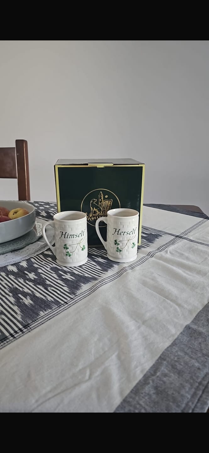 Customer photo review of Belleek Classic Himself & Herself Mug Set