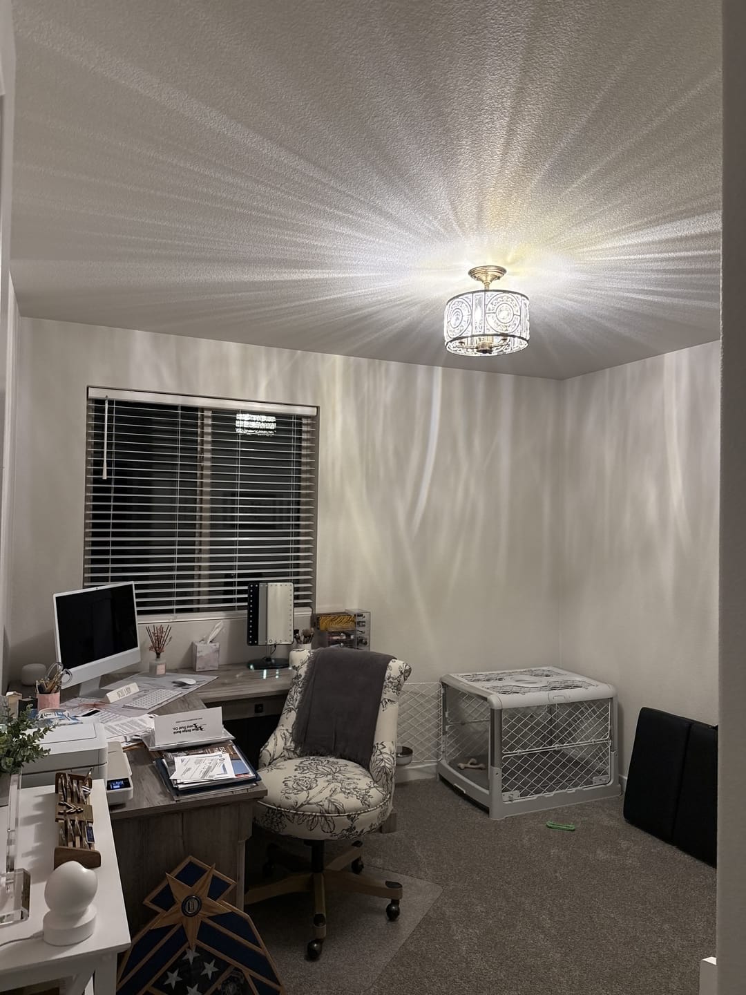Customer photo review of Luxe Moroccan Antique Crystal Drum Semi Flush Mount