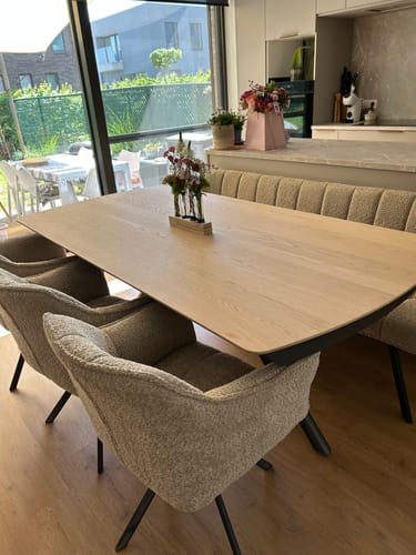 Customer photo review of Eetkamerbank Vantage - Beige - Bouclé - 180 cm