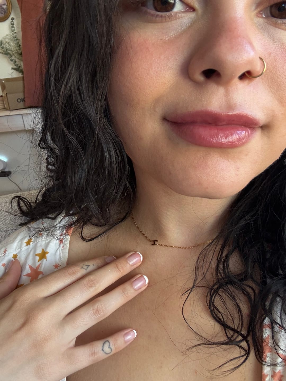 Customer photo review of Personalized Sideway Initial Necklace 18K Best Seller