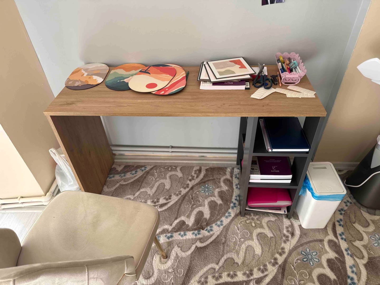 Customer photo review of Rani HA108 Raflı Çalışma Ofis Bilgisayar Masası Antrasit - Sepet Ceviz