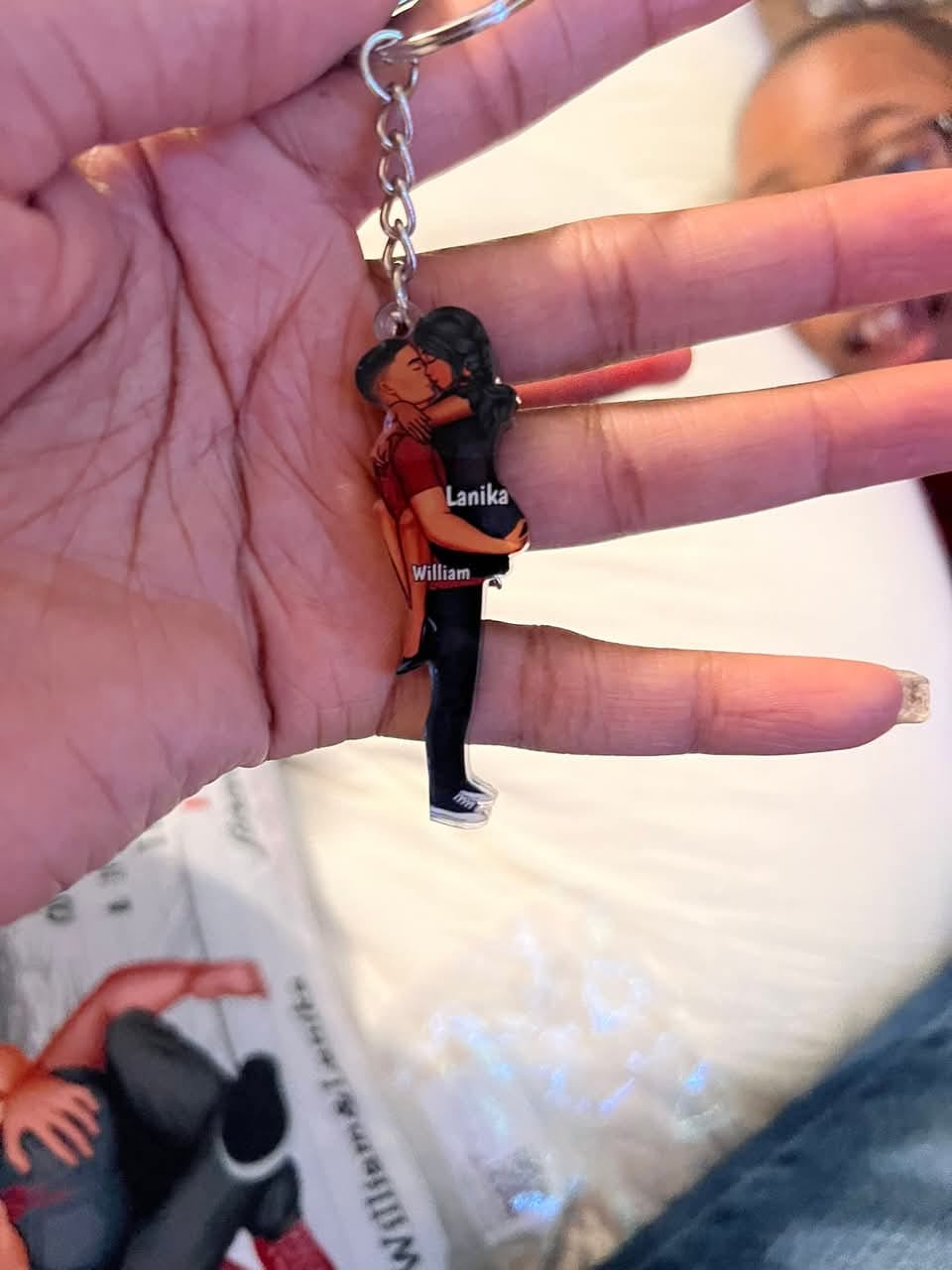 Customer photo review of Personalized Keychain, Couple Portrait, Firefighter, Nurse, Police Officer, Teacher, Gifts by Occupation