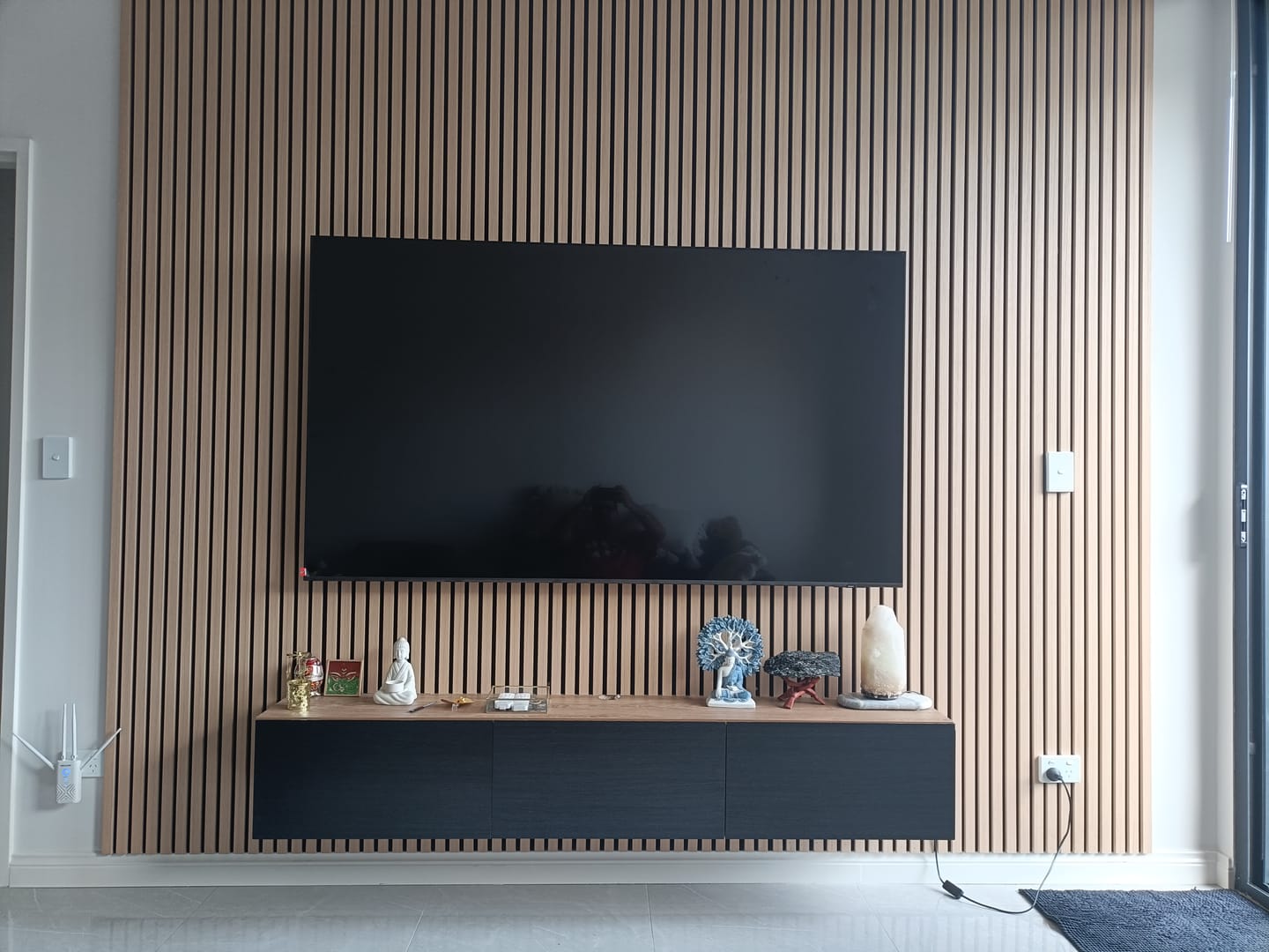 Customer photo review of Natural Oak Acoustic Slat Wall Panel - 290cmx60cm