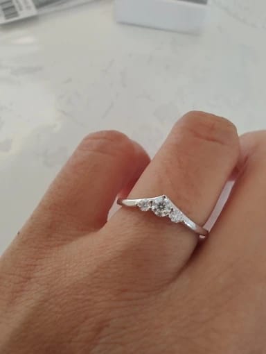 Customer photo review of Ariana Triple Diamond Silver Ring