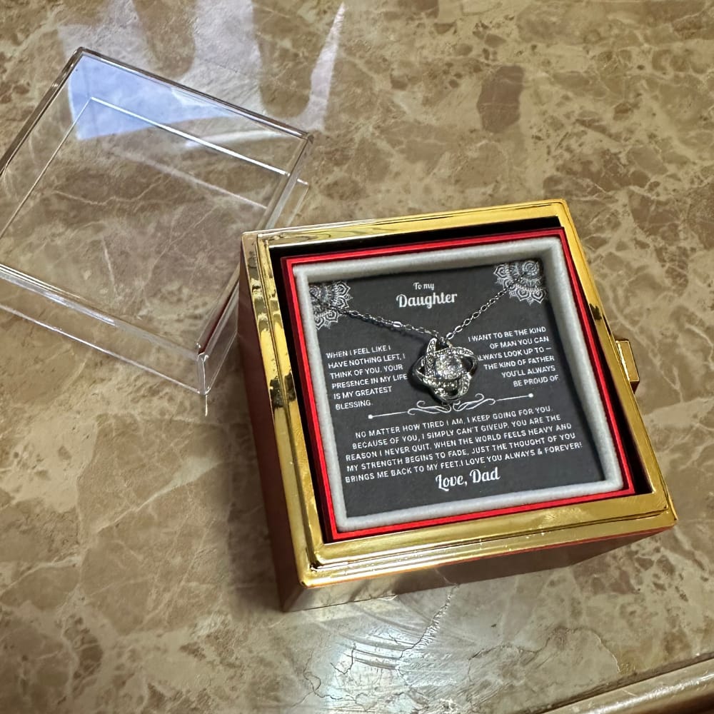 Customer photo review of To My Daughter Rotating Rose Box Necklace Gift - SS#29