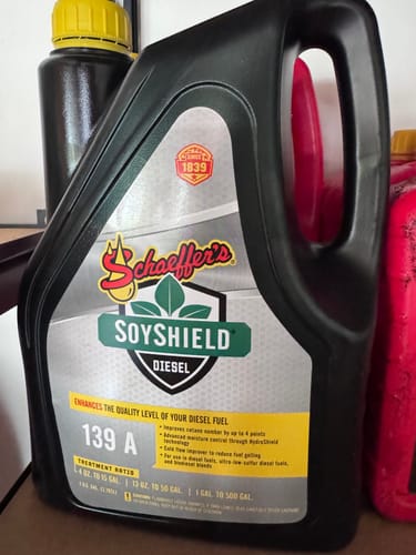 Customer photo review of Schaeffer's 0139A SoyShield All Season Diesel Fuel Additive | 1 Gallon