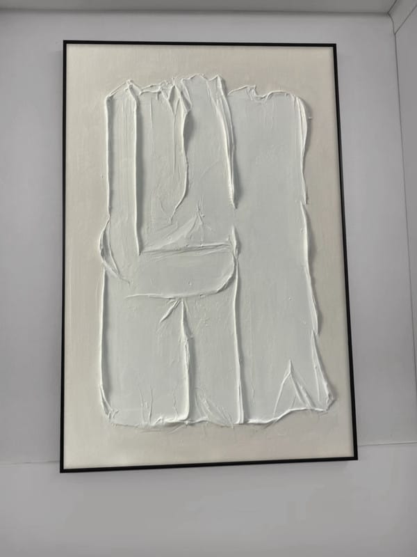 Customer photo review of White Minimalist Textured Canvas #MT058