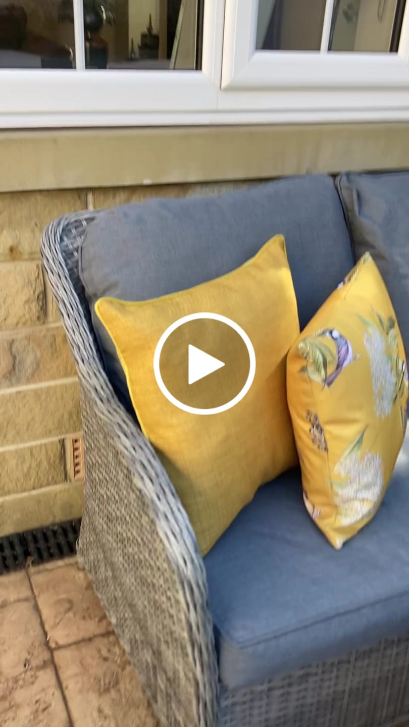 Customer video review of Outdoor Garden Waterproof Rectangle Cushion - Birds On Elderflower