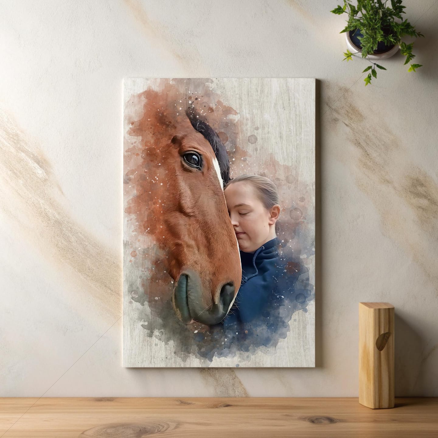 Customer photo review of Dein Pferd als Aquarell Pferdeposter | Geschenk für Reiter