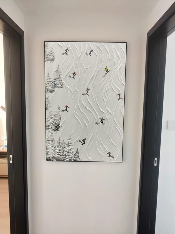 Customer photo review of Skiing Sports Textured Painting Canvas #MS004