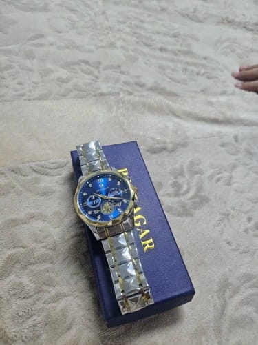 Customer photo review of POEDAGAR Luxury Man Wristwatch Chronograph Waterproof Luminous Men Watch Stainless Steel High Quality Sport Men's Quartz Watches