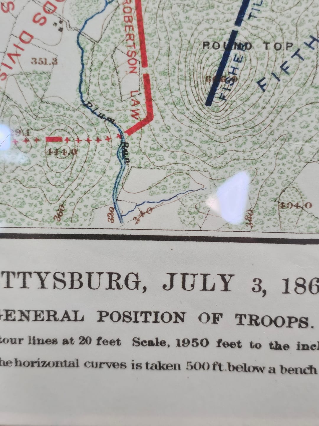 Customer photo review of Old Map of the Battle of Gettysburg in 1900 by Julius Bien - North vs. South, Confederacy vs. Union Civil War Chart