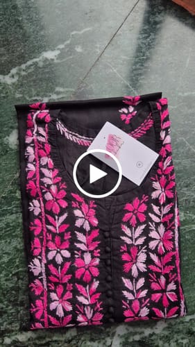 Customer video review of Gul-e-Jahaan Black & Baby Pink Cotton Kurta