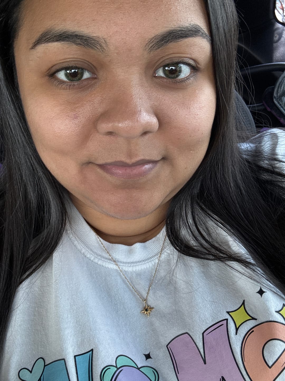Customer photo review of Guiding Star Emerald Crystal Necklace