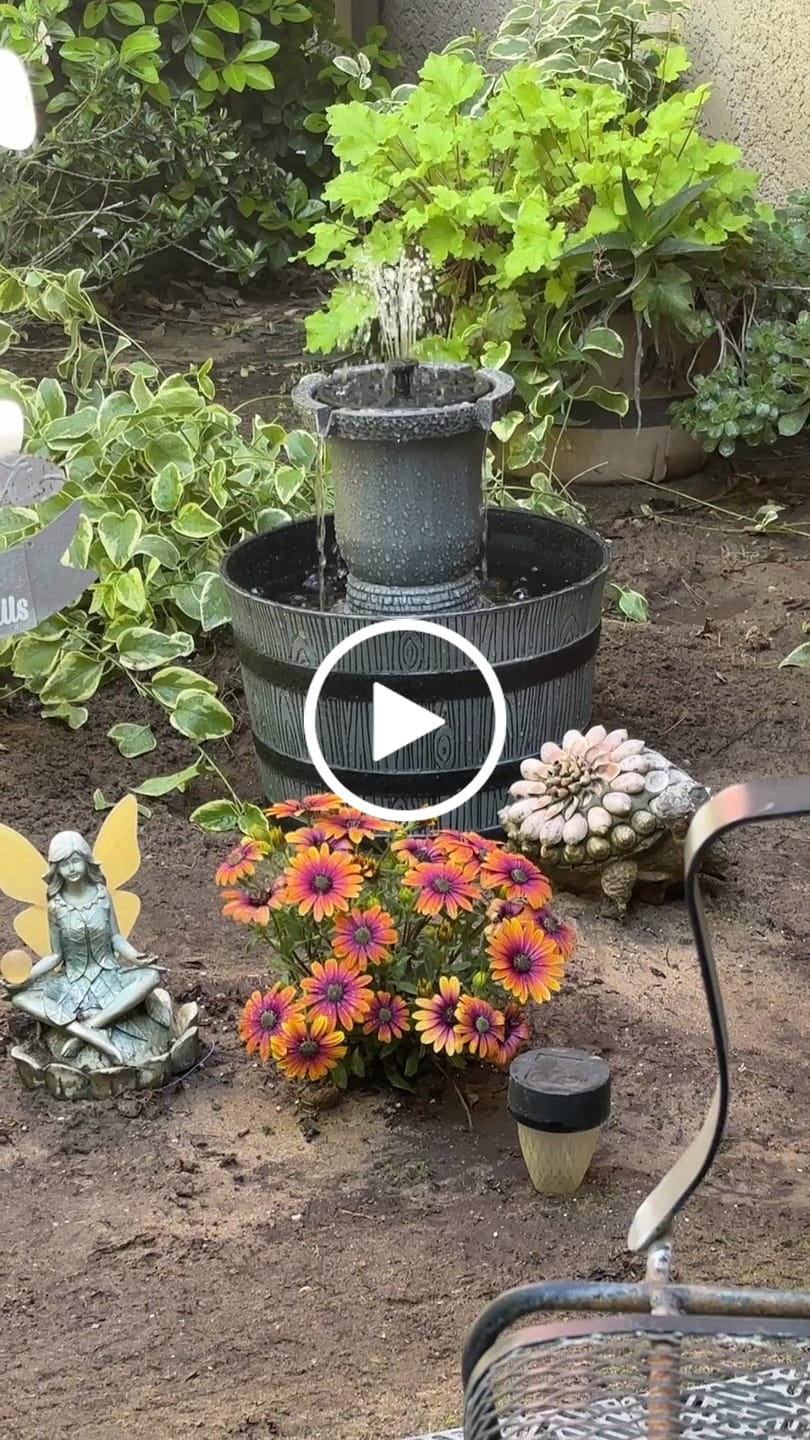 Customer video review of Bernini Rustic Whiskey Barrel Fountain