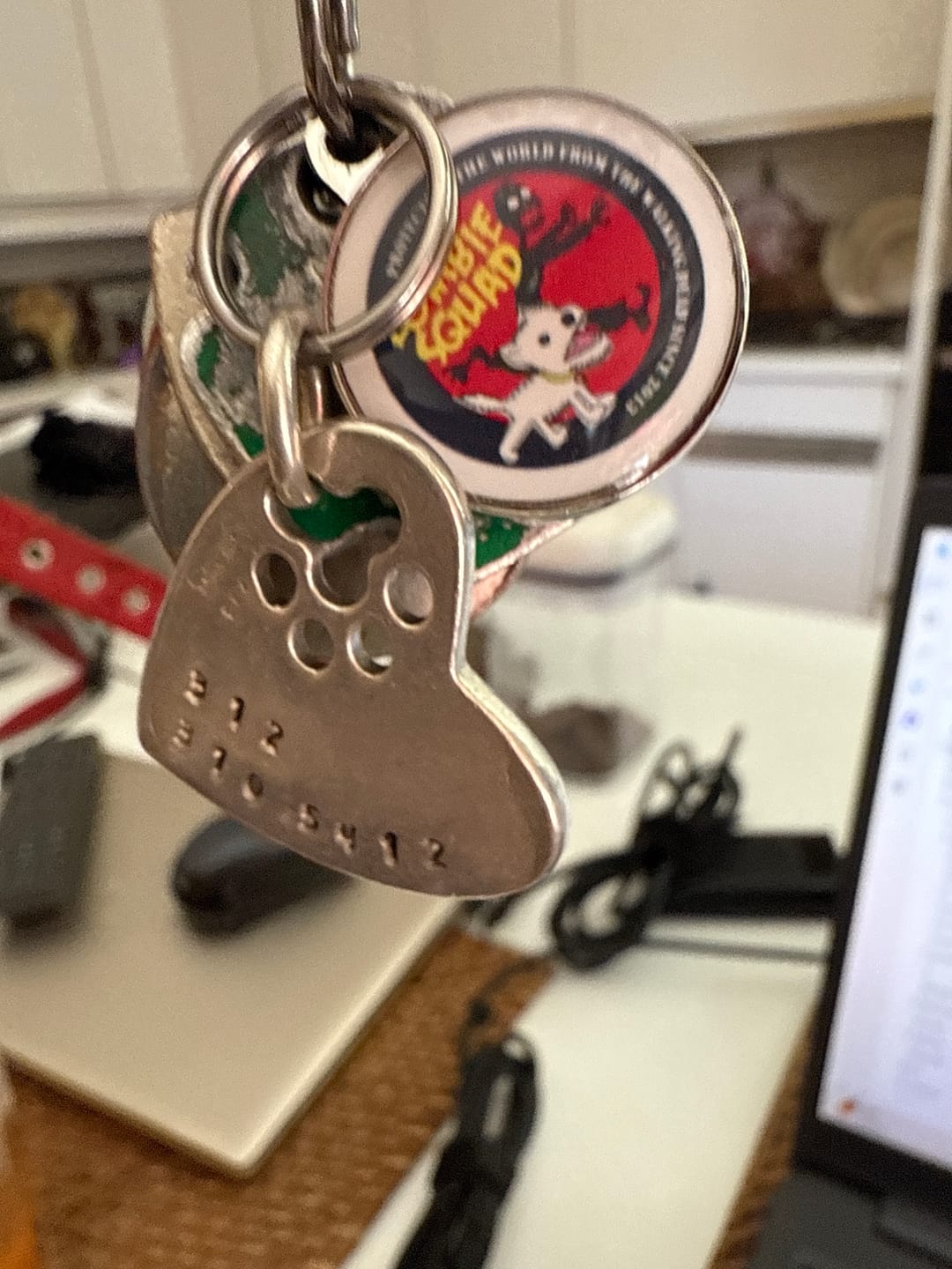 Customer photo review of Zombie Squad Red Pet ID Tag