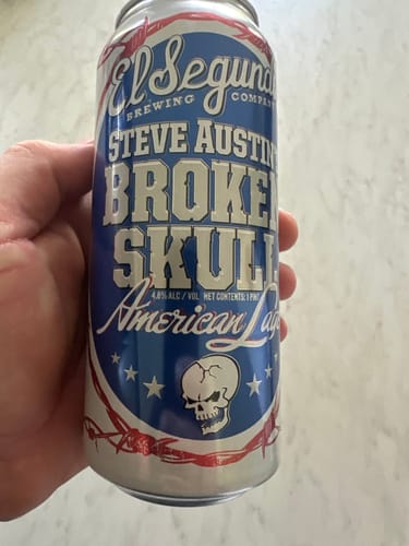Customer photo review of El Segundo Brewing Steve Austin's Broken Skull American Lager (4PK Cans)