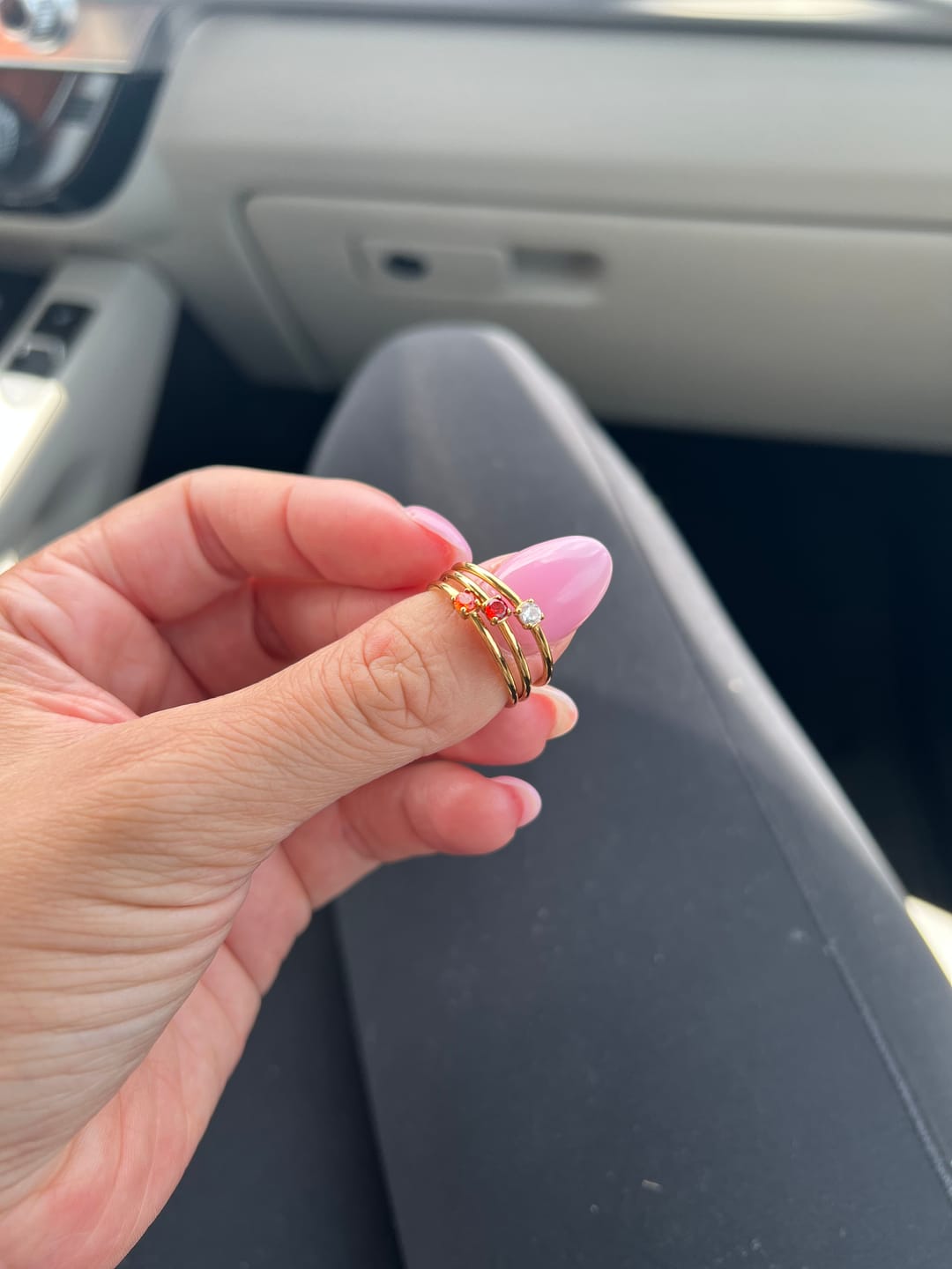 Customer photo review of Birthstone 18K Gold Rings