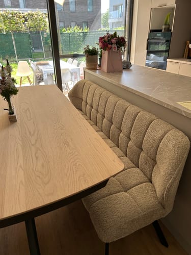 Customer photo review of Eetkamerbank Vantage - Beige - Bouclé - 180 cm