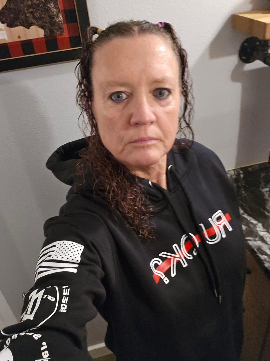 Customer photo review of Stigma Breaking Hoodie- Red Line