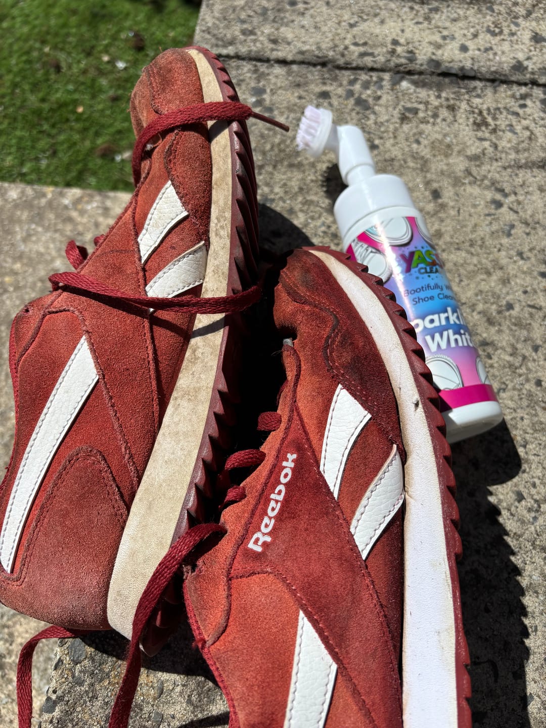 Customer photo review of Sparkling White Shoe Cleaner