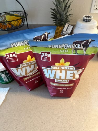 Customer photo review of Whey Protein Isolate with Organic Vanilla