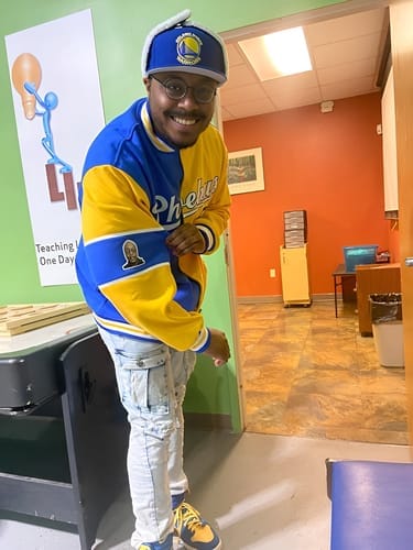 Customer photo review of Custom Black White-Black Raglan Sleeves Varsity Full-Snap Letterman Jacket