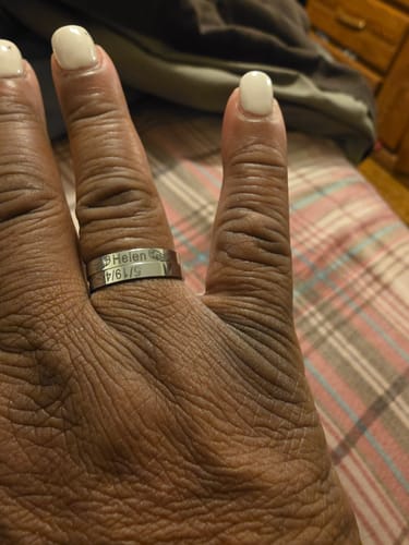 Customer photo review of Personalized Wings Memorial Rings Set of 2 Stacking Ring