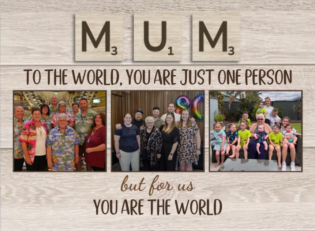 Customer photo review of Mom for us you are the world - Personalised Canvas