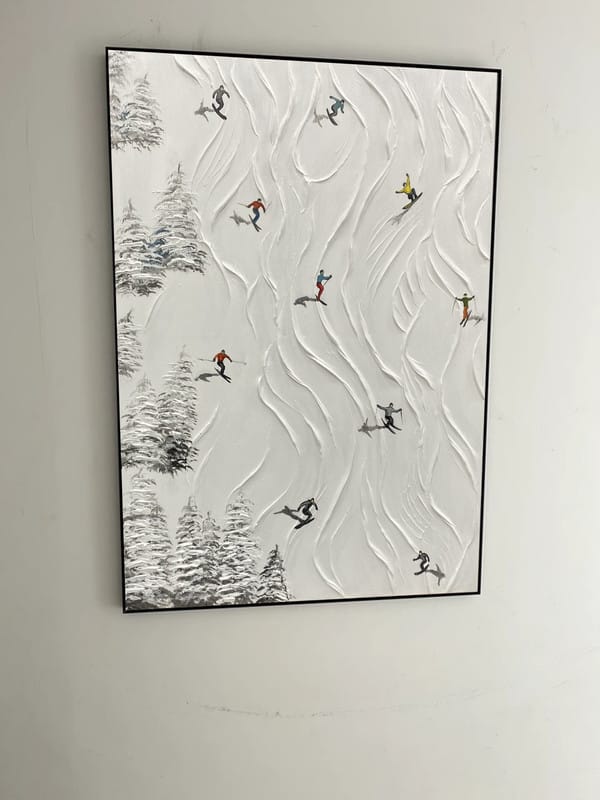 Customer photo review of Skiing Sports Textured Painting Canvas #MS004