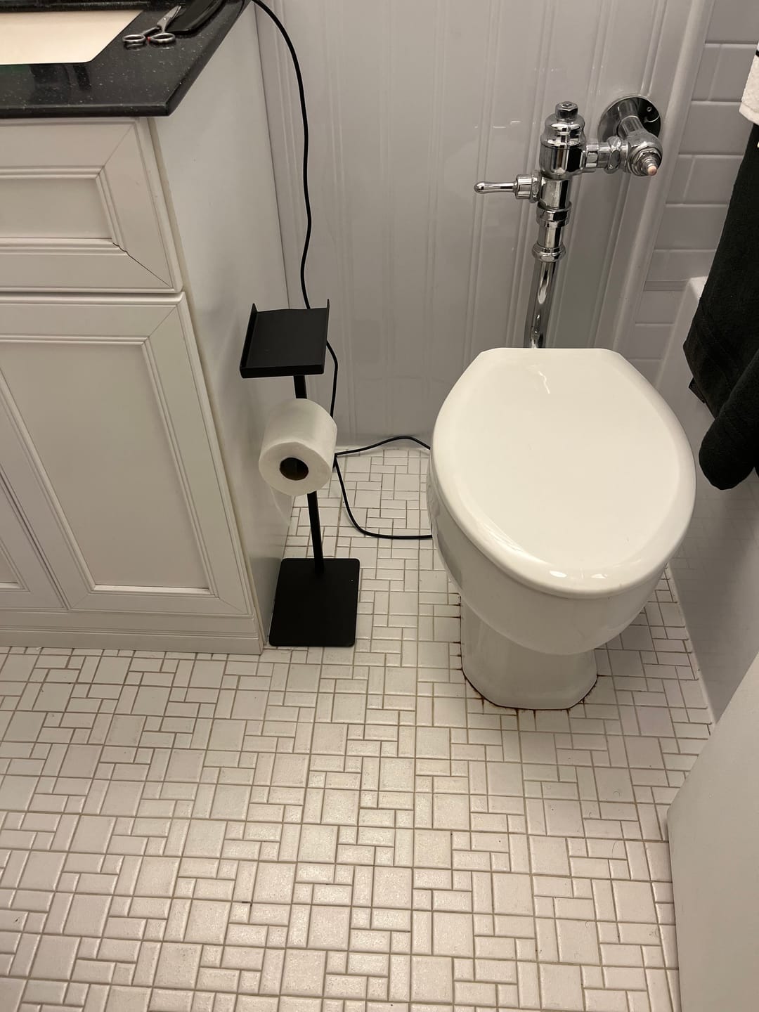 Customer photo review of Floor Mounted Stand Paper Holder