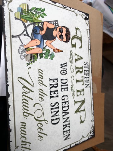 Customer photo review of Personalisiertes Gartenschild mit Namen Anpassbar