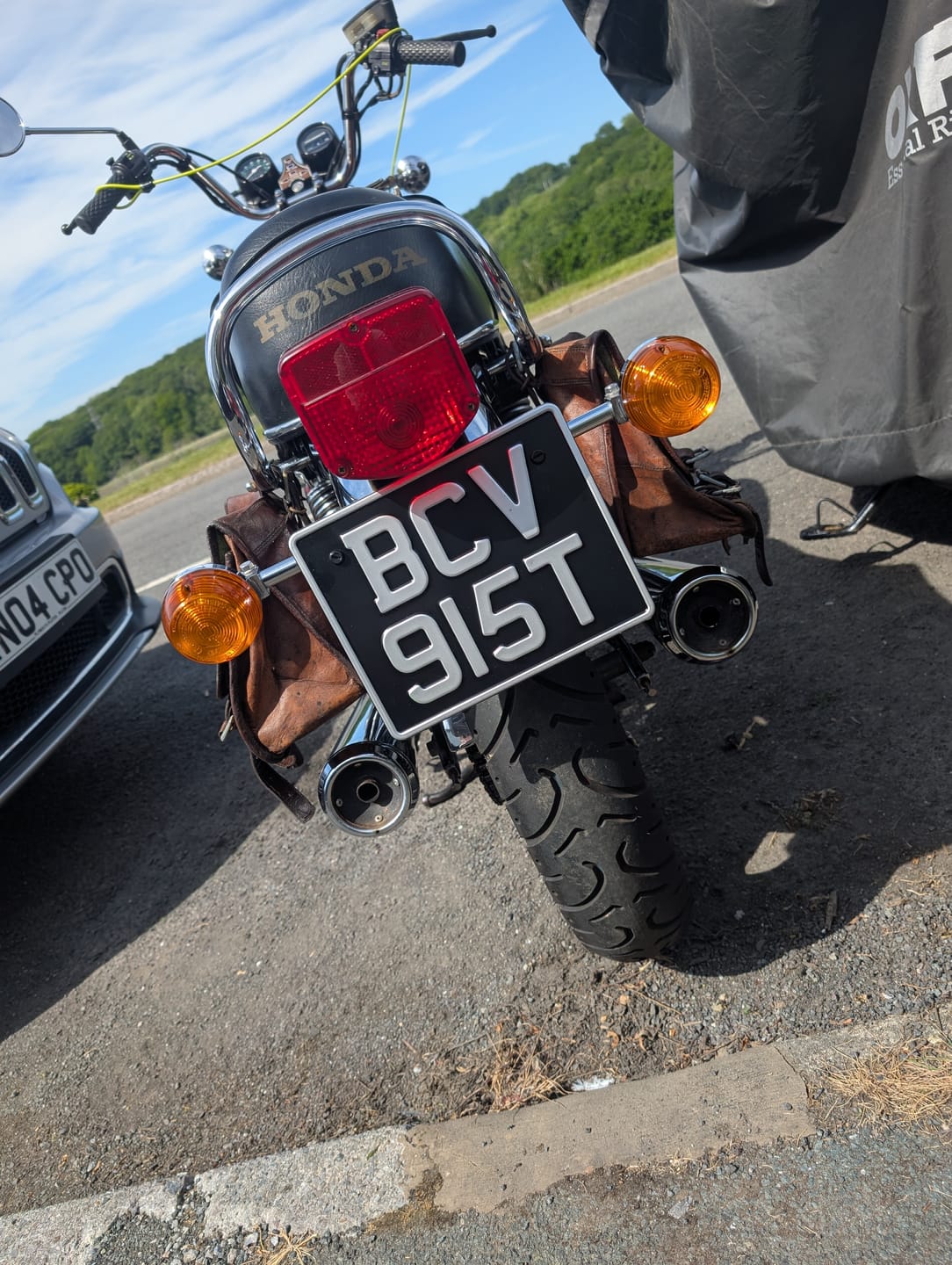 Customer photo review of Classic Metal Pressed Motorcycle Number Plate - 9 x 7 Inches