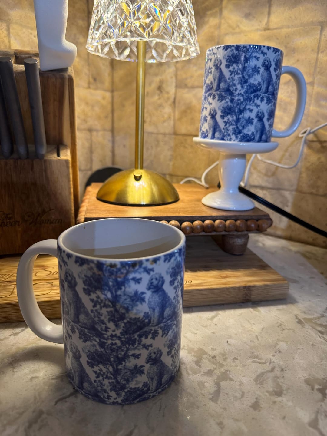 Customer photo review of Goldendoodle French Blue Toile de Jouy Mug