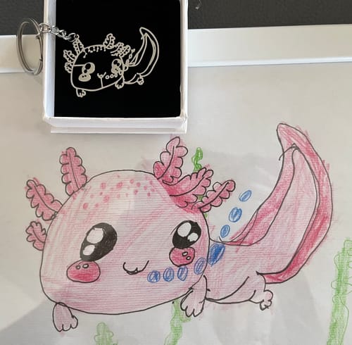 Customer photo review of Children's Drawing As A Necklace Or Pendant
