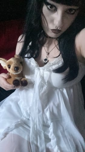 Customer photo review of Cordelia Mesh Dollcore Ruffle Slip Dress