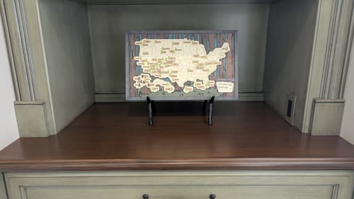 Customer photo review of US 3D Wooden National Parks Travel Map With Trees To Record Park Visits (2 Design)