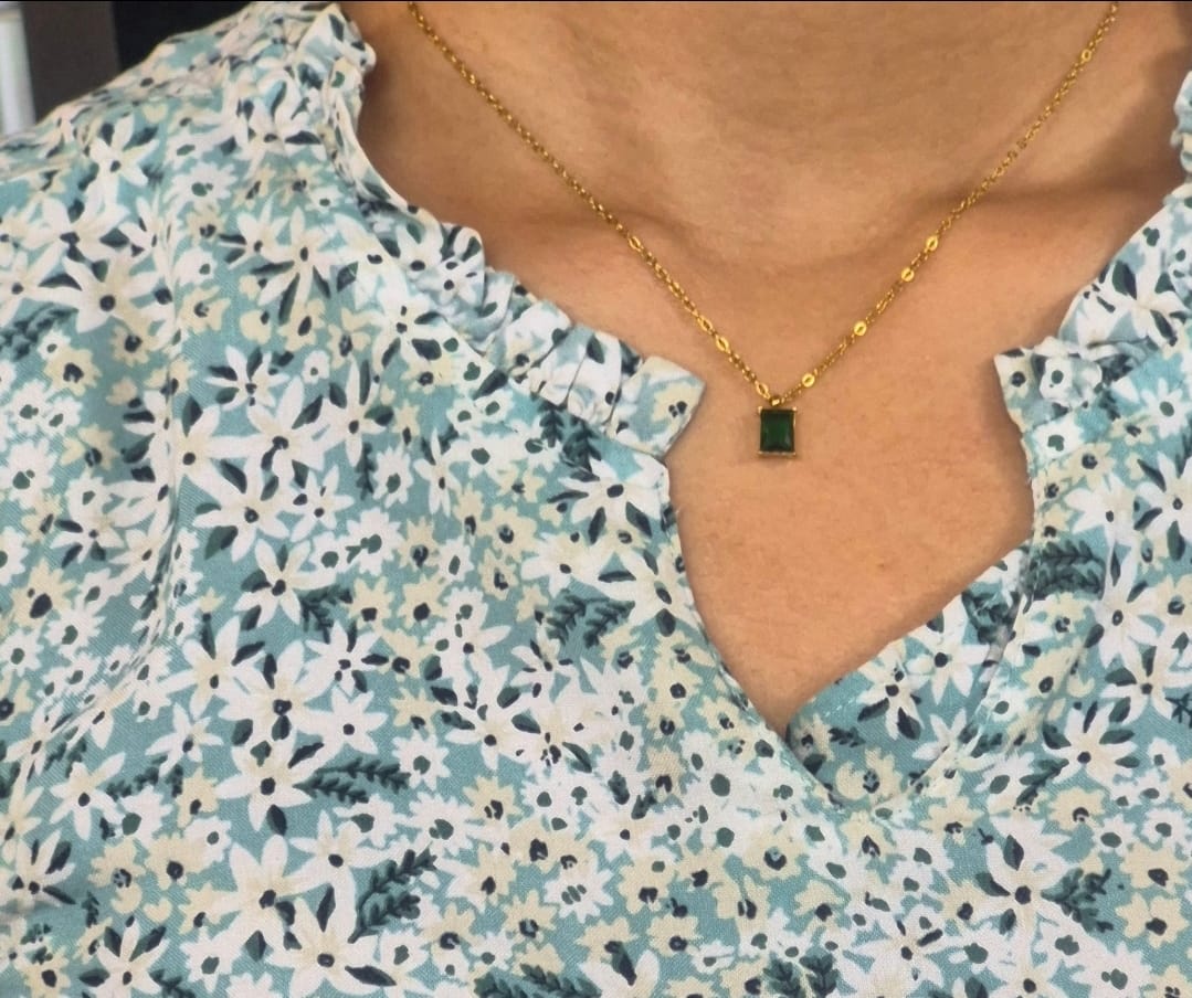 Customer photo review of Emerald Aventurine Necklace