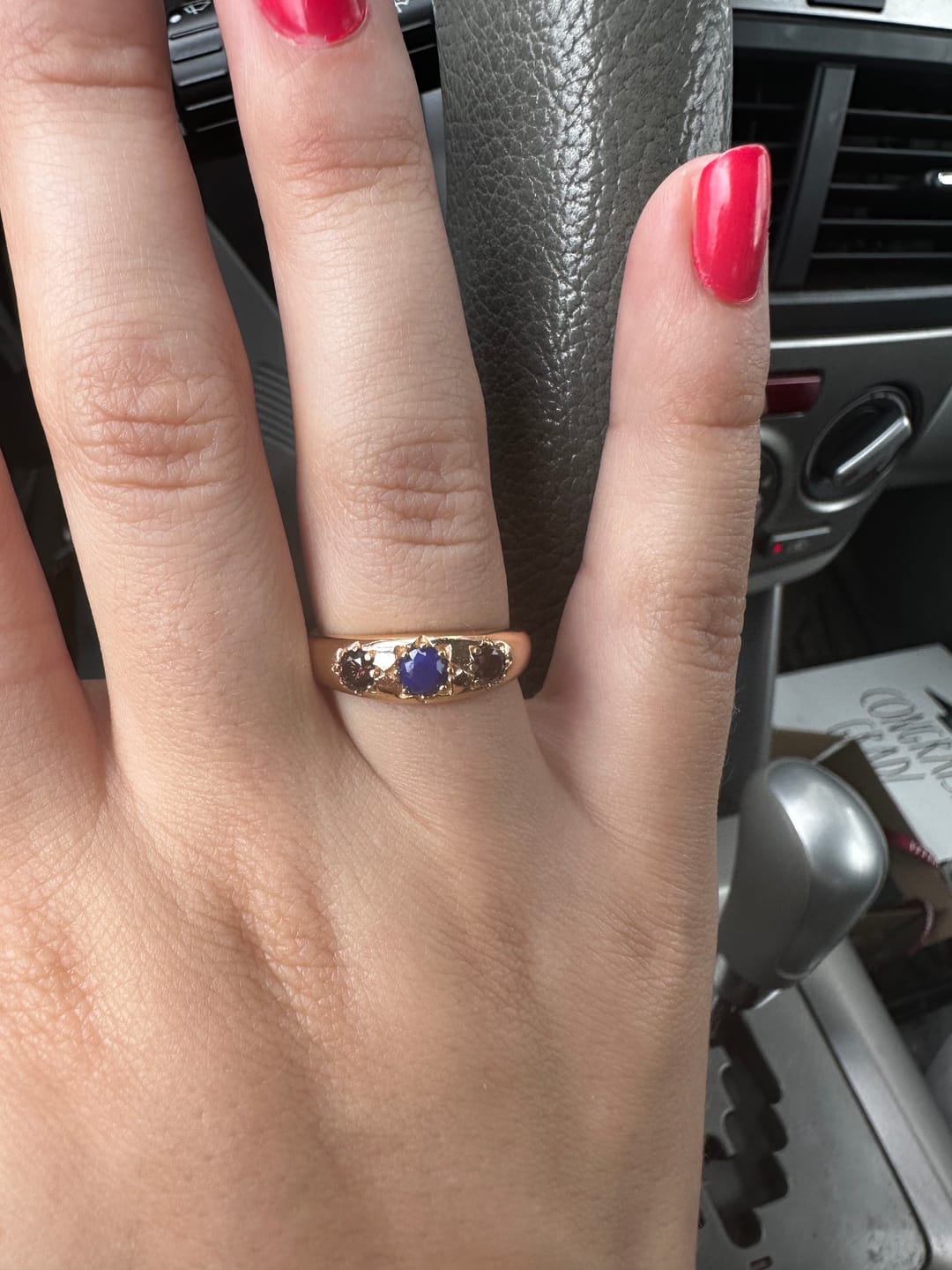 Customer photo review of Savannah Lapis Lazuli Ring