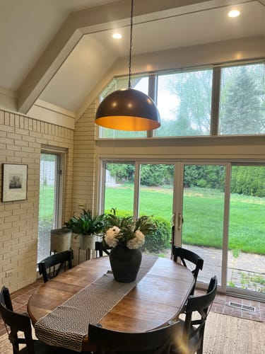 Customer photo review of Oversized Vintage Bronze Metal Dome Pendant Light